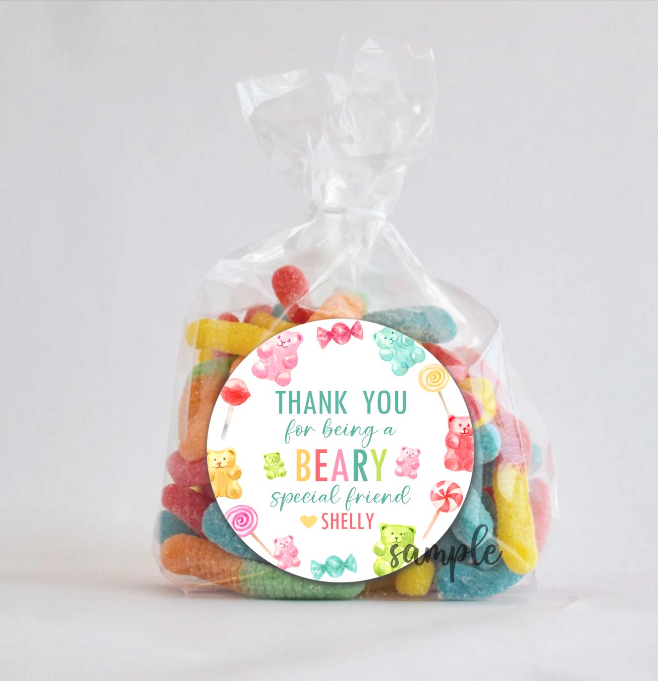 Gummy Bears Valentine Sticker | Happy Valentine's day labels | classroom school party stickers for treat bags, favor boxes, envelope seals