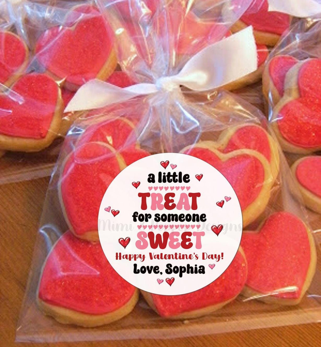 Little Treat Someone Sweet Valentine Sticker | Happy Valentine's Day heart candy treat Card | Perfect for classroom party gifts and cards