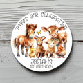 Realistic Baby Farm Animals Personalized Lollipop Stickers, Use for Goody Bags, envelope seals, Barnyard birthday theme favor boxes