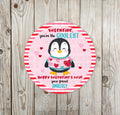 Penguin You're the Coolest Valentine's Day Sticker | Happy valentine's Card | Cute Penguin card | classroom school party gift bag holiday