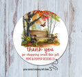 Birch Tree Bench Stickers shop small business package labels | Fall Season customer appreciation thank you label seals |