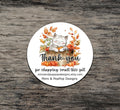 Kitty in Basket Fall Stickers | Shop small business package labels | Autumn Seasonal customer appreciation thank you seals | Customizable
